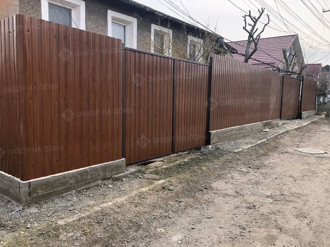 Распашные ворота из профлиста  в Динской